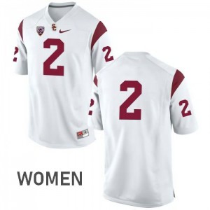 Womens Adoree' Jackson White Trojans #2 No Name NCAA Jerseys
