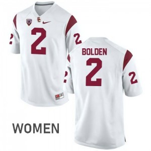 Women Bubba Bolden White Trojans #2 High School Jerseys