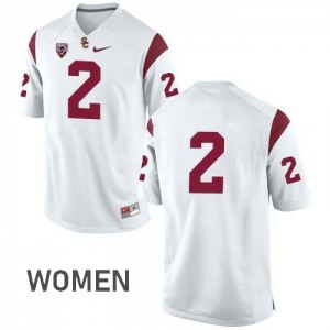 Women's Robert Woods White USC Trojans #2 No Name College Jersey
