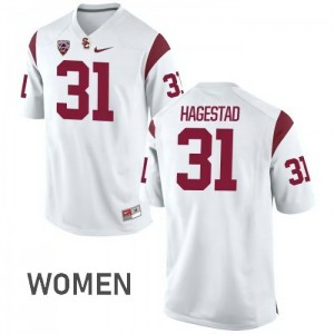 Women's Richard Hagestad White Trojans #31 College Jerseys