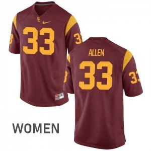Women Marcus Allen Cardinal Trojans #33 Football Jerseys