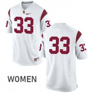 Womens Marcus Allen White Trojans #33 No Name Stitched Jerseys