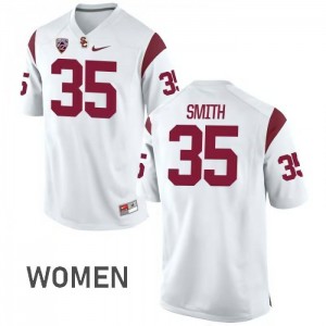 Womens Cameron Smith White USC Trojans #35 Football Jerseys
