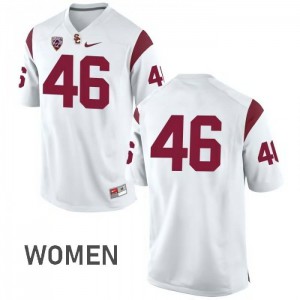 Women Wyatt Schmidt White USC Trojans #46 No Name Player Jerseys
