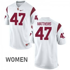 Women Clay Matthews White USC Trojans #47 College Jersey