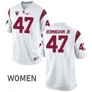 Women's James Bermingham Jr White Trojans #47 NCAA Jerseys