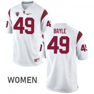 Women's Matt Bayle White Trojans #49 Football Jersey