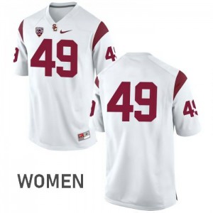 Womens Matt Bayle White USC Trojans #49 No Name Official Jerseys