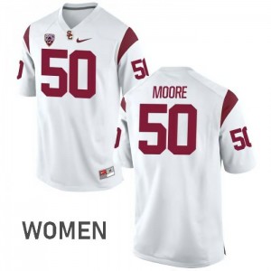 Women's Grant Moore White USC Trojans #50 Official Jersey