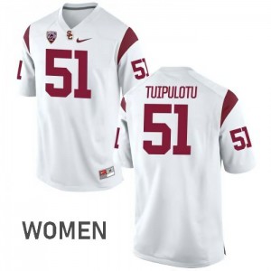 Women's Marlon Tuipulotu White Trojans #51 University Jersey