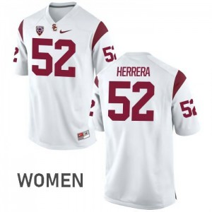 Women's Christian Herrera White Trojans #52 Football Jerseys