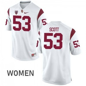 Womens Kevin Scott White USC #53 Football Jersey