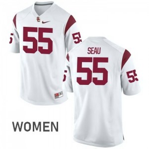 Women's Junior Seau White Trojans #55 NCAA Jerseys