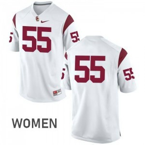 Women Junior Seau White Trojans #55 No Name Stitched Jerseys