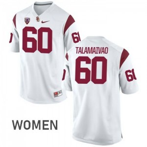 Women Viane Talamaivao White Trojans #60 College Jersey