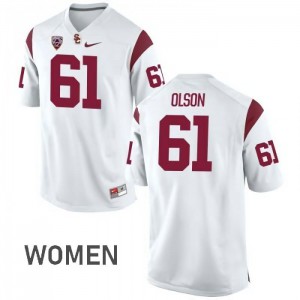 Womens Jake Olson White USC #61 Alumni Jersey