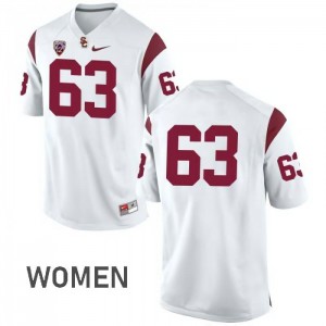 Womens Roy Hemsley White USC Trojans #63 No Name NCAA Jersey