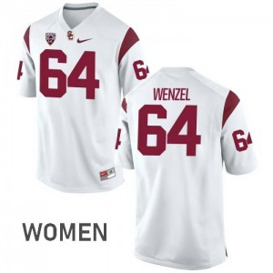 Women Richie Wenzel White USC Trojans #64 Official Jersey