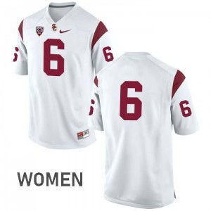 Women Cody Kessler White USC #6 No Name Football Jersey
