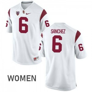 Women Mark Sanchez White USC #6 Embroidery Jerseys