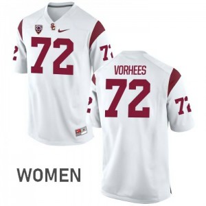 Womens Andrew Vorhees White Trojans #72 Stitch Jerseys