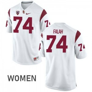 Women Nico Falah White USC Trojans #74 Official Jersey