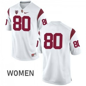 Womens Deontay Burnett White USC #80 No Name Football Jerseys