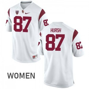 Womens Alec Hursh White USC Trojans #87 Player Jerseys