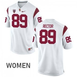 Women Christian Rector White USC Trojans #89 Official Jersey