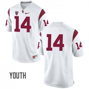 Youth Ykili Ross White USC #14 No Name Stitched Jersey