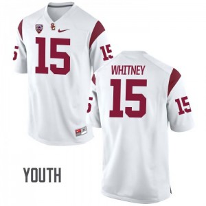 Youth Isaac Whitney White Trojans #15 Player Jersey