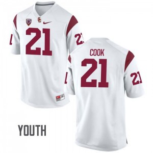 Youth Jamel Cook White USC Trojans #21 College Jersey