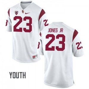Youth Velus Jones Jr White USC Trojans #23 College Jersey