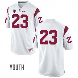 Youth Velus Jones Jr White Trojans #23 No Name Player Jersey
