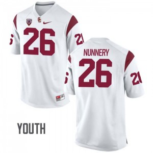Youth Davonte Nunnery White Trojans #26 Official Jersey