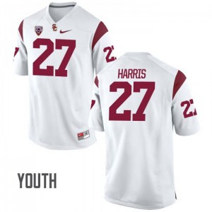 Youth Ajene Harris White Trojans #27 University Jerseys