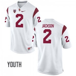 Youth Adoree' Jackson White USC #2 Embroidery Jersey
