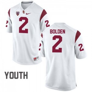 Youth Bubba Bolden White USC #2 Official Jersey