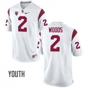 Youth Robert Woods White Trojans #2 Stitched Jerseys