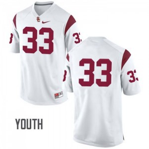 Youth Marcus Allen White Trojans #33 No Name College Jerseys