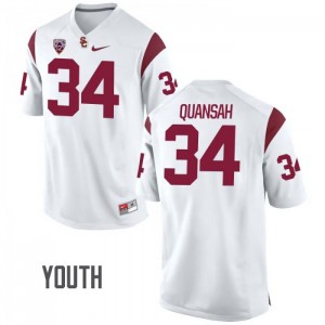 Youth Yoofi Quansah White USC #34 Football Jersey
