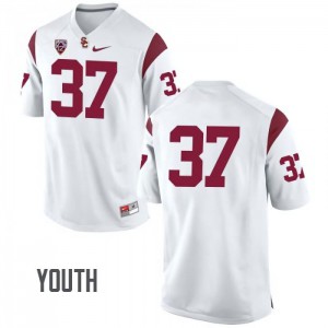 Youth Matt Lopes White USC #37 No Name Football Jerseys