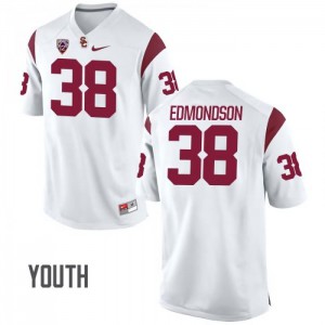 Youth Chris Edmondson White USC Trojans #38 NCAA Jersey