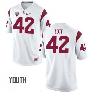 Youth Ronnie Lott White USC #42 College Jerseys