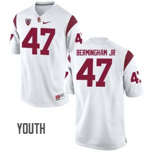 Youth James Bermingham Jr White USC #47 Stitched Jerseys