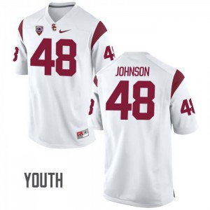Youth Damon Johnson White Trojans #48 University Jersey