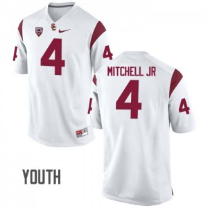 Youth Steven Mitchell Jr White USC #4 Embroidery Jerseys