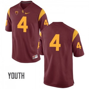 Youth Steven Mitchell Jr Cardinal USC Trojans #4 No Name Embroidery Jersey