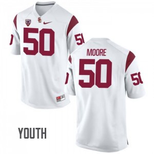 Youth Grant Moore White USC Trojans #50 NCAA Jersey