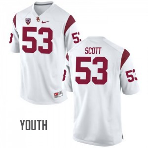 Youth Kevin Scott White USC #53 Embroidery Jersey